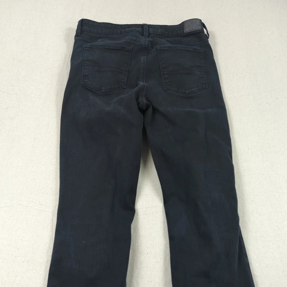 American Eagle Jeans Womens 12 Black‎ High Rise Skinny Kick Boot Cut Stretch